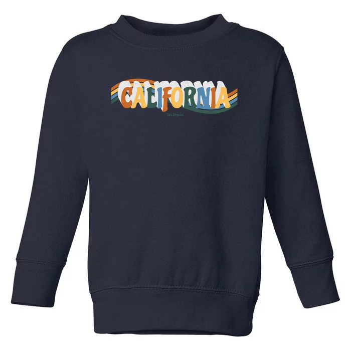 Retro Los Angeles California Cali Wave Toddler Sweatshirt