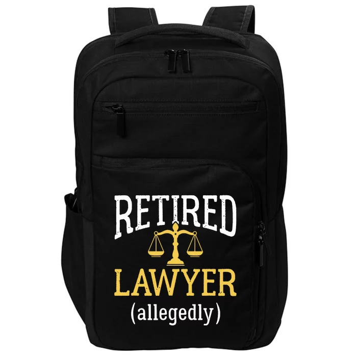 Retired Lawyer Allegedly Funny Attorney Retirement Impact Tech Backpack