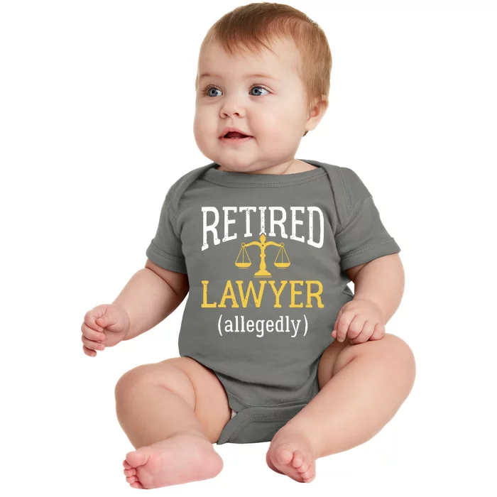 Retired Lawyer Allegedly Funny Attorney Retirement Baby Bodysuit