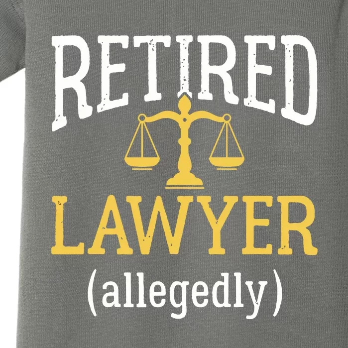 Retired Lawyer Allegedly Funny Attorney Retirement Baby Bodysuit