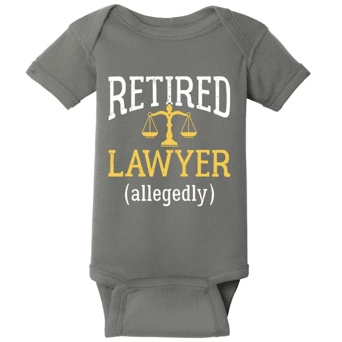 Retired Lawyer Allegedly Funny Attorney Retirement Baby Bodysuit