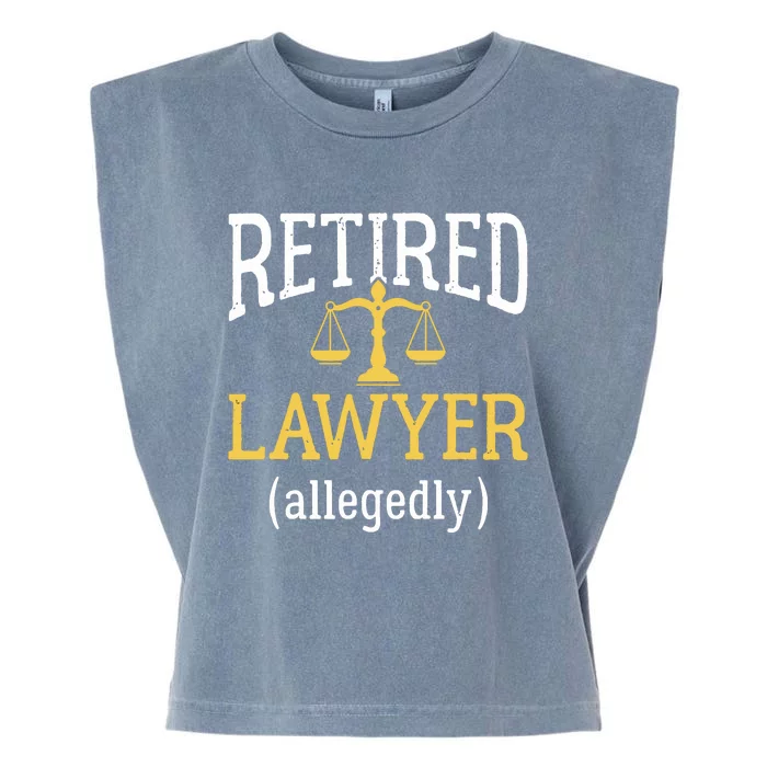 Retired Lawyer Allegedly Funny Attorney Retirement Garment-Dyed Women's Muscle Tee