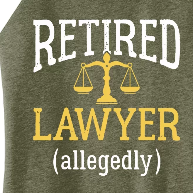 Retired Lawyer Allegedly Funny Attorney Retirement Women’s Perfect Tri Rocker Tank