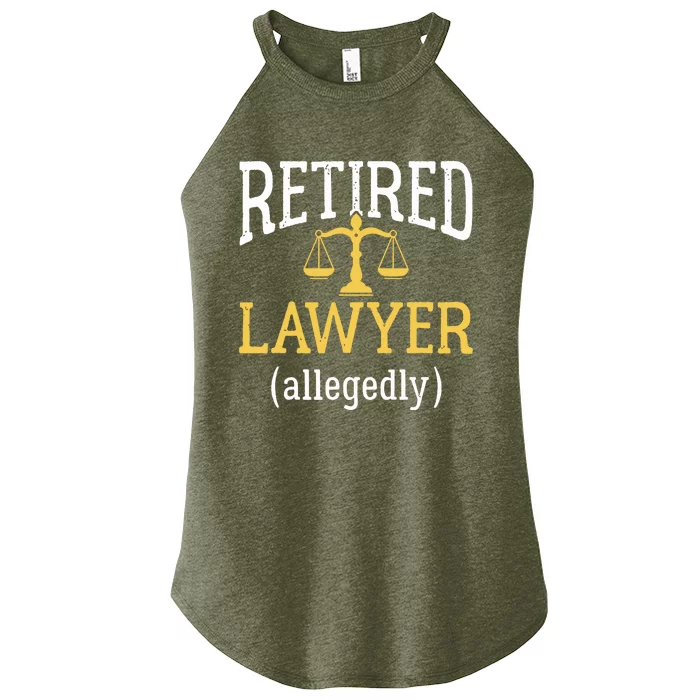 Retired Lawyer Allegedly Funny Attorney Retirement Women’s Perfect Tri Rocker Tank