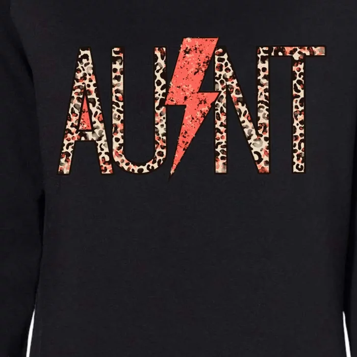 Retro Leopard Aunt Lightning Bolt Western Country Auntie Womens California Wash Sweatshirt