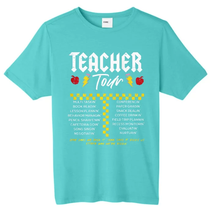 Retro Lightning Bolt Abcd The Teacher ChromaSoft Performance T-Shirt