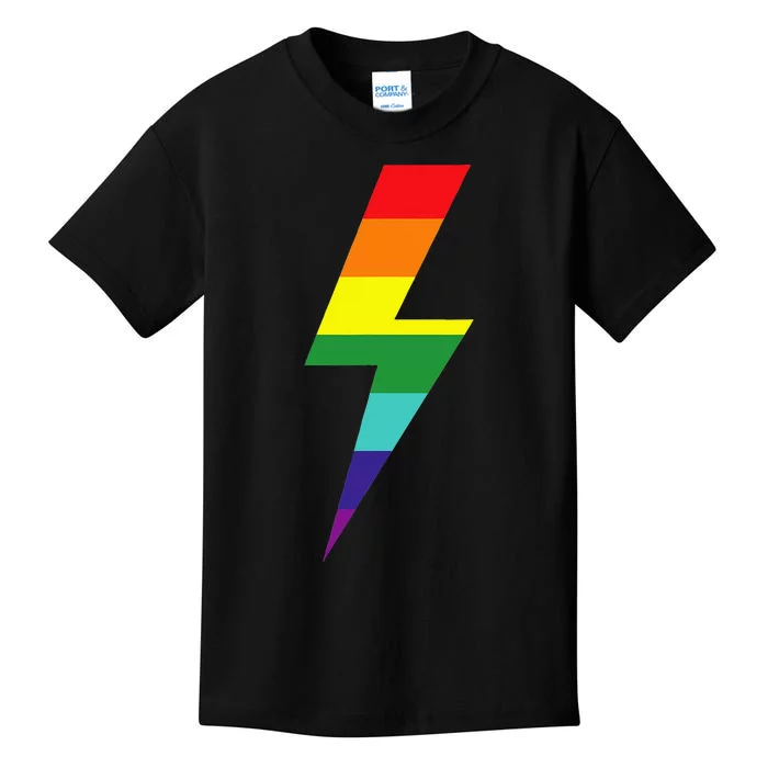 Rainbow Lightning Bolt Kids T-Shirt