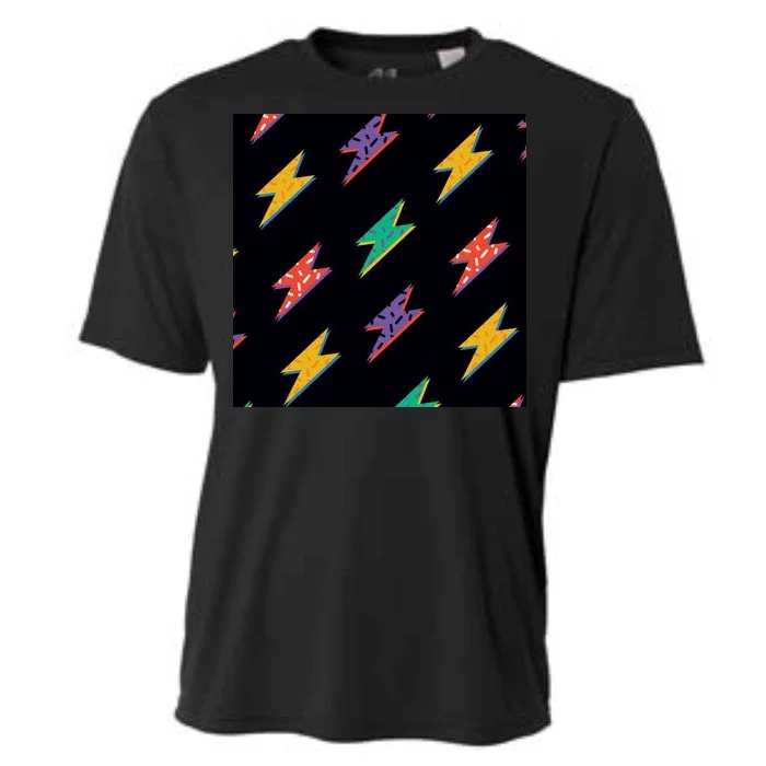 Retro Lightning Bolt Colorful Cooling Performance Crew T-Shirt