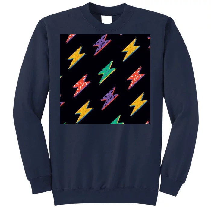 Retro Lightning Bolt Colorful Tall Sweatshirt