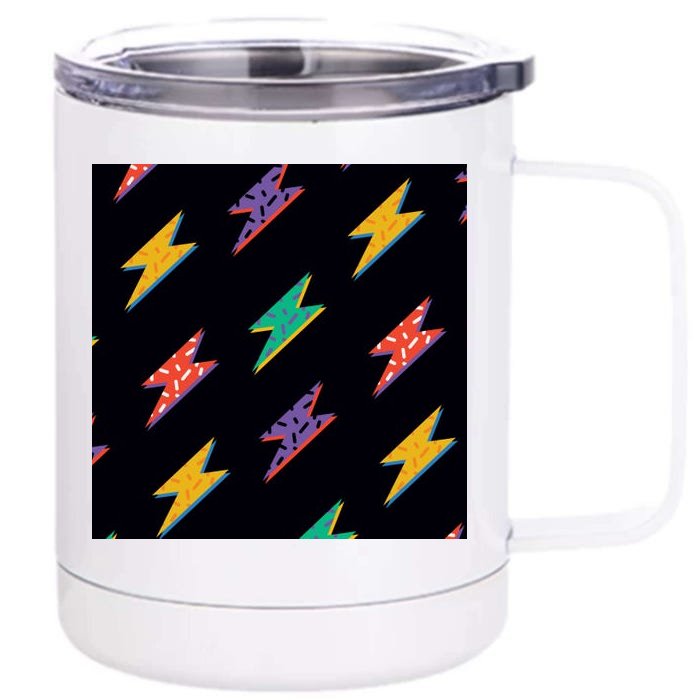 Retro Lightning Bolt Colorful Front & Back 12oz Stainless Steel Tumbler Cup