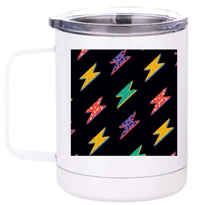 Retro Lightning Bolt Colorful Front & Back 12oz Stainless Steel Tumbler Cup