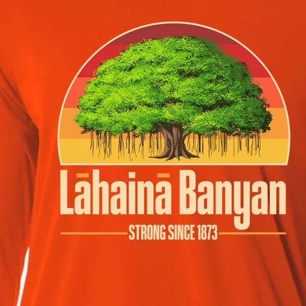 Retro Lahaina Banyan Tree Strong Since 1873 Support Maui Hawaii Cooling Performance Long Sleeve Crew