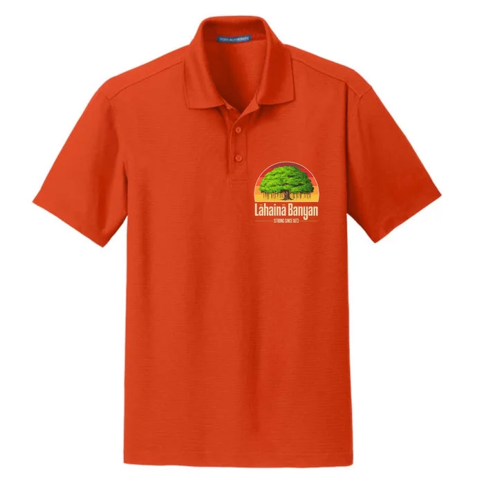 Retro Lahaina Banyan Tree Strong Since 1873 Support Maui Hawaii Dry Zone Grid Performance Polo