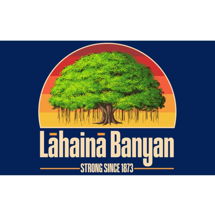 Retro Lahaina Banyan Tree Strong Since 1873 Support Maui Hawaii Bumper Sticker