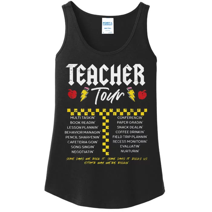 Retro Lightning Bolt Abcd The Teacher Ladies Essential Tank