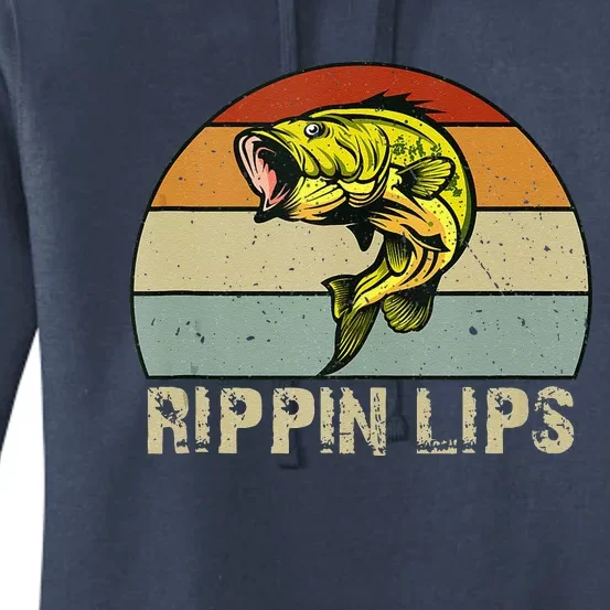 Rippin Lips Bass Fishing Gifts For Dad Fathers Day Women's Pullover Hoodie