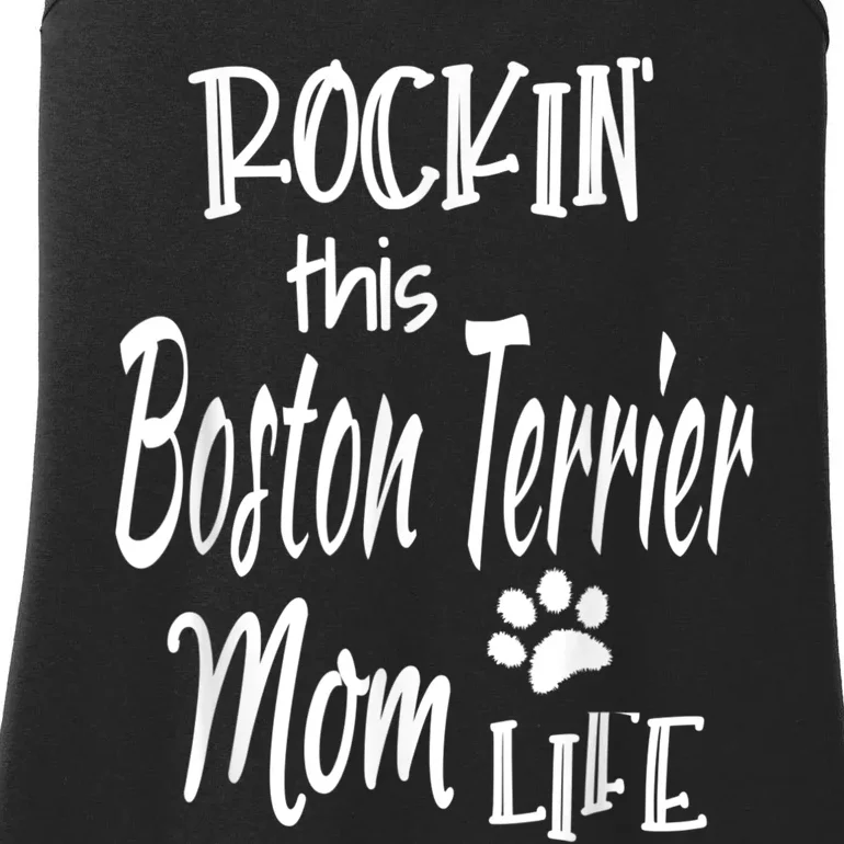 Rockin Life Boston Terrier Graphic Boston Dog Owner Gift Ladies Essential Tank