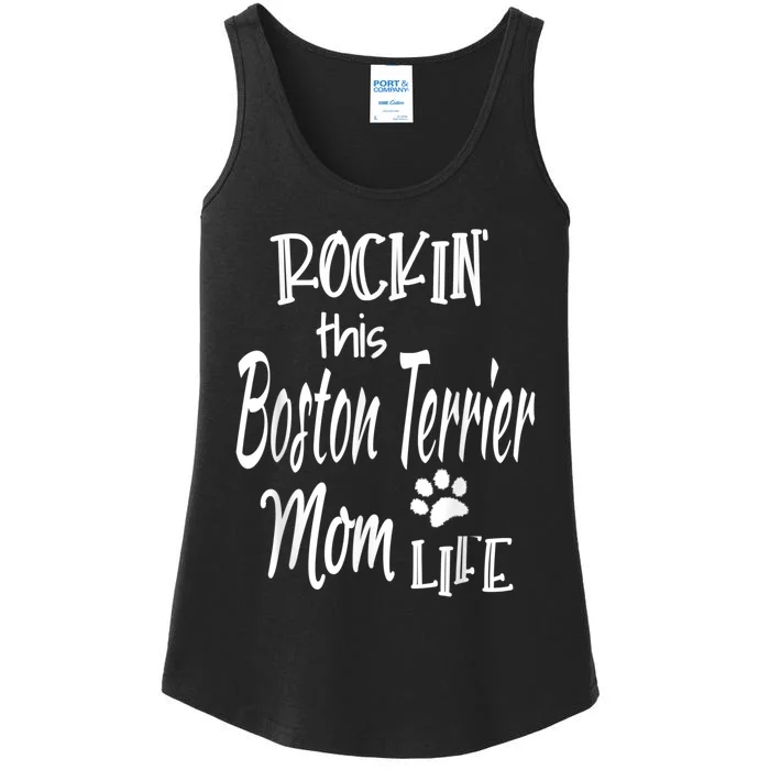 Rockin Life Boston Terrier Graphic Boston Dog Owner Gift Ladies Essential Tank