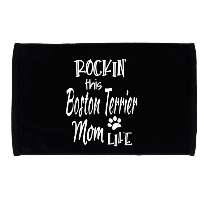 Rockin Life Boston Terrier Graphic Boston Dog Owner Gift Microfiber Hand Towel