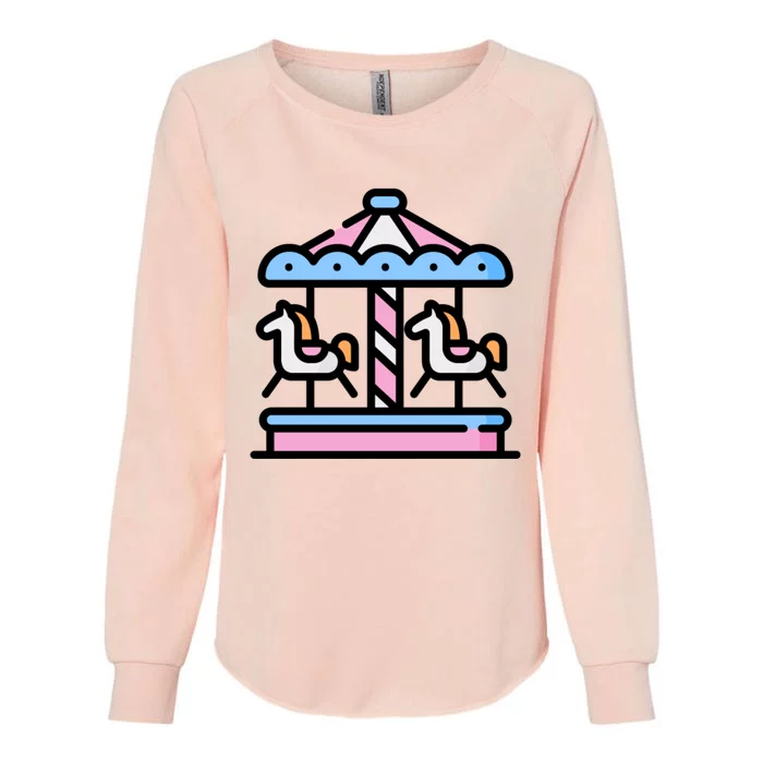 Really Like Carousels Carousel Carnival Amuset Park Cool Gift Womens California Wash Sweatshirt