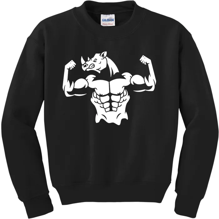 Rhino Lifting Cool Novelty Kids Sweatshirt