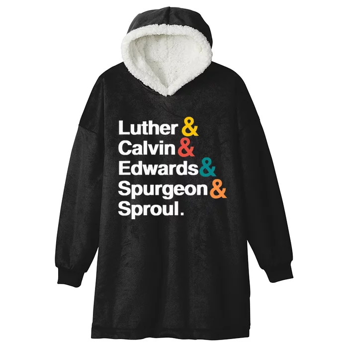 Reformers Luther Calvin Edwards Spurgeon and Sproul Hooded Wearable Blanket