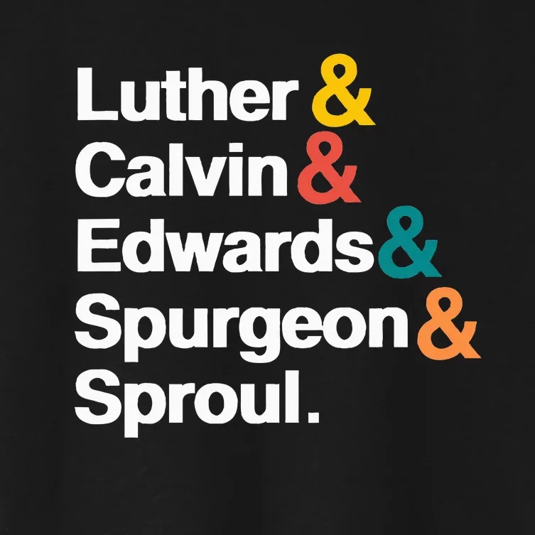 Reformers Luther Calvin Edwards Spurgeon and Sproul Women's Crop Top Tee