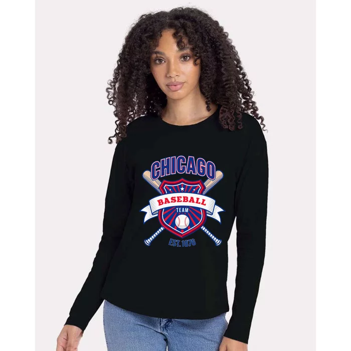 Retro Look Cub Party Tailgate Sport Gameday Fan Gift Womens Cotton Relaxed Long Sleeve T-Shirt