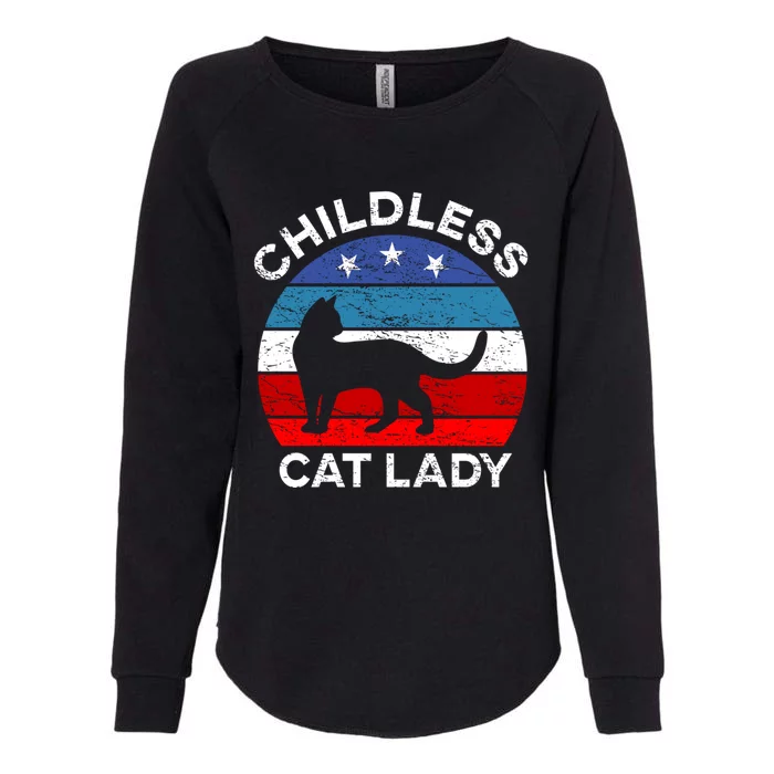 Retro Less Cat Lady Great Gift Womens California Wash Sweatshirt