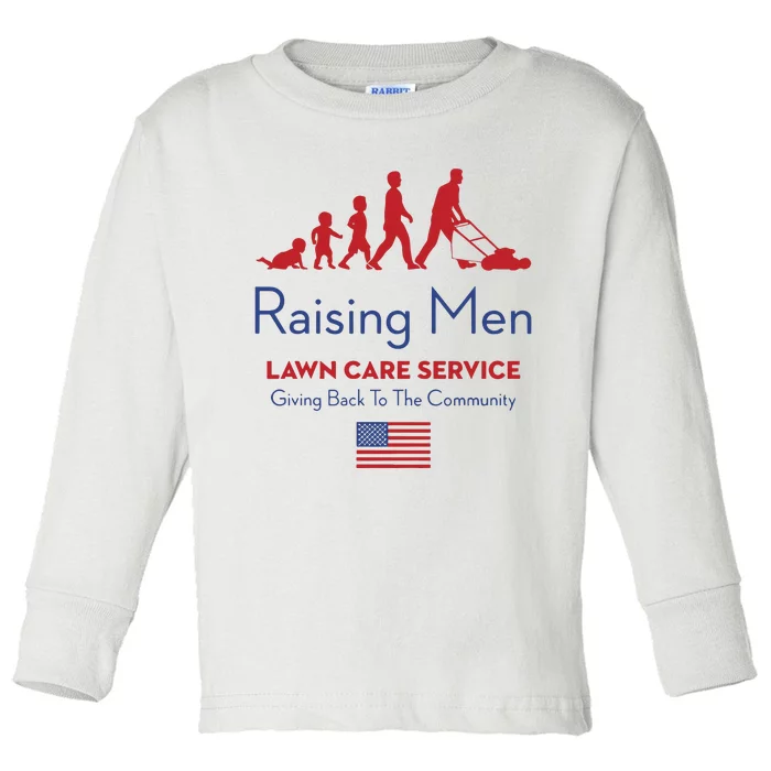 Raising Lawn Care Service Giving Back To The Community Usa Toddler Long Sleeve Shirt