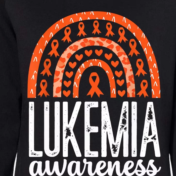 Rainbow Leukemia Cancer Awareness Month Orange Ribbon Womens California Wash Sweatshirt