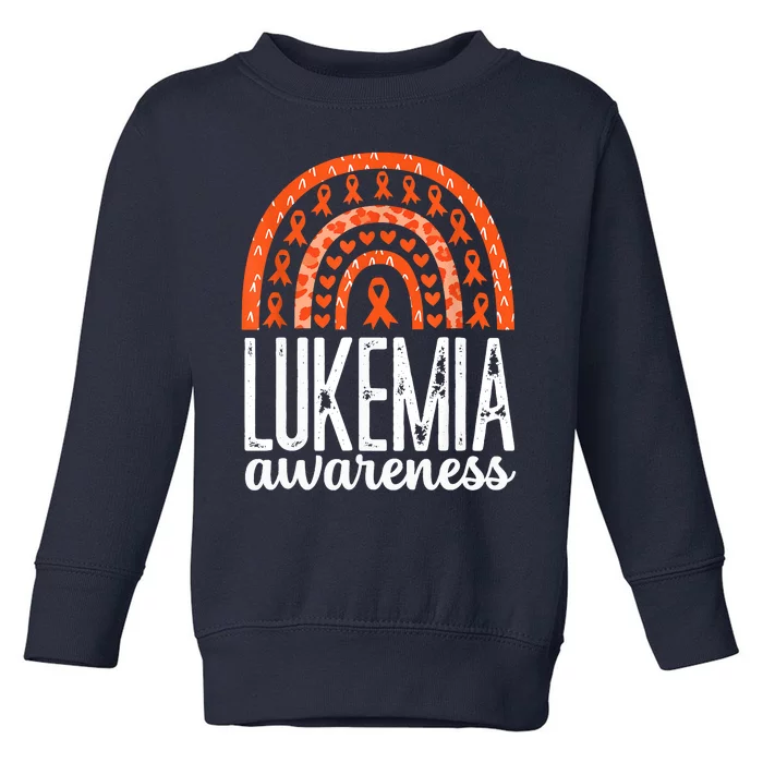 Rainbow Leukemia Cancer Awareness Month Orange Ribbon Toddler Sweatshirt