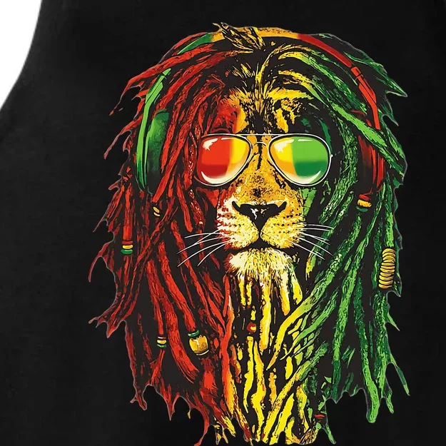 Rasta Lion Cool Dreadlock Rastafari For Rasta Lover Ladies Tri-Blend Wicking Tank