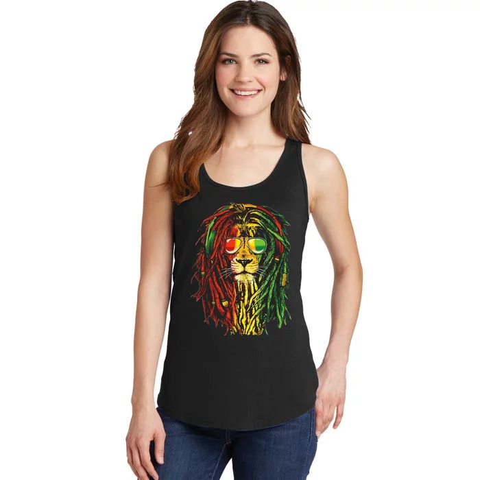 Rasta Lion Cool Dreadlock Rastafari For Rasta Lover Ladies Essential Tank