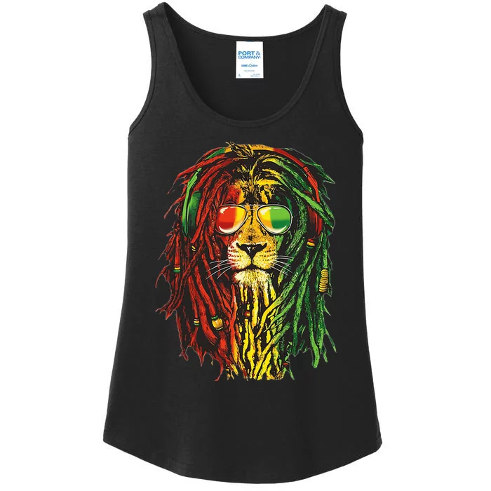 Rasta Lion Cool Dreadlock Rastafari For Rasta Lover Ladies Essential Tank