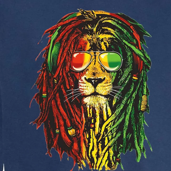 Rasta Lion Cool Dreadlock Rastafari For Rasta Lover Garment-Dyed Sweatshirt