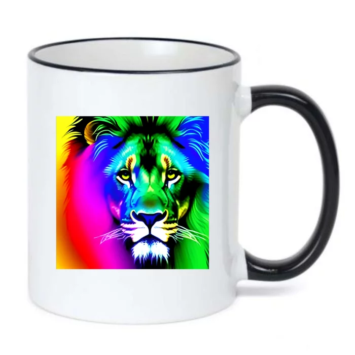 Rainbow Lion Cool Gift Black Color Changing Mug