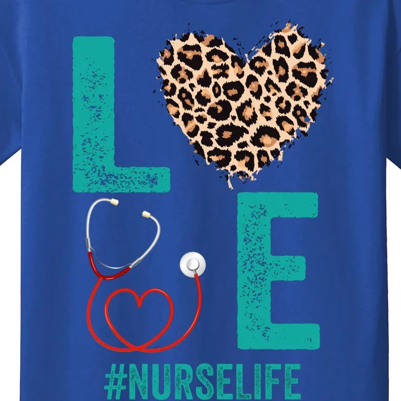 Rn Lpn Cna Healthcare Cheetah Heart Leopard Nurse Life Gift Kids T-Shirt