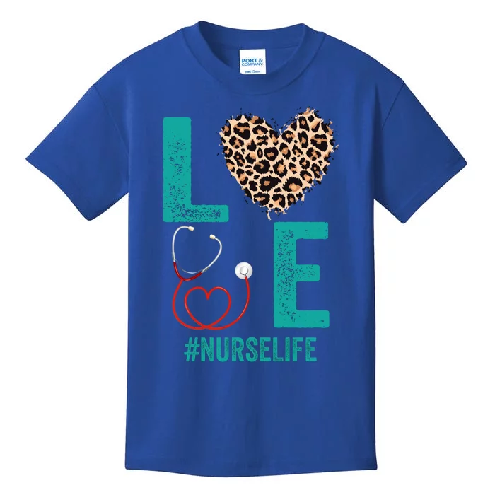 Rn Lpn Cna Healthcare Cheetah Heart Leopard Nurse Life Gift Kids T-Shirt