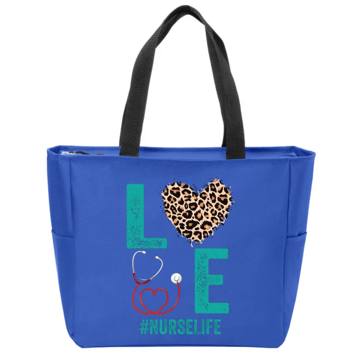 Rn Lpn Cna Healthcare Cheetah Heart Leopard Nurse Life Gift Zip Tote Bag