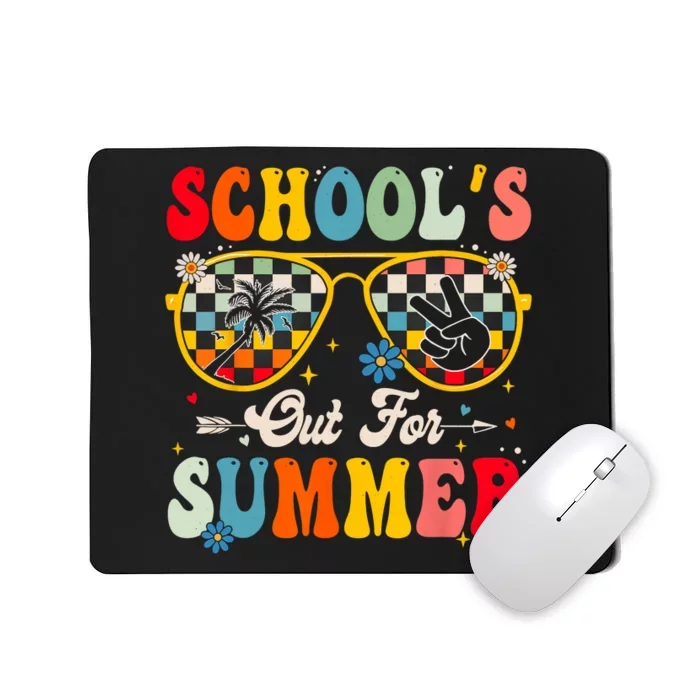 Retro Last Day Of Schools Out For Summer Teacher Boy Girl Mousepad