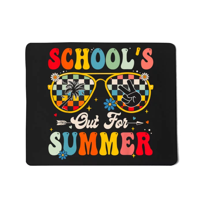 Retro Last Day Of Schools Out For Summer Teacher Boy Girl Mousepad