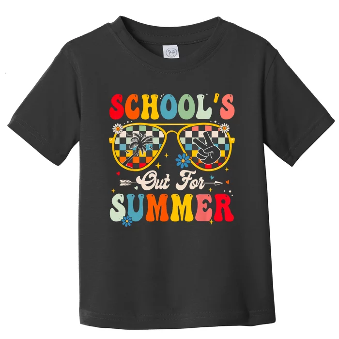 Retro Last Day Of Schools Out For Summer Teacher Boy Girl Toddler T-Shirt