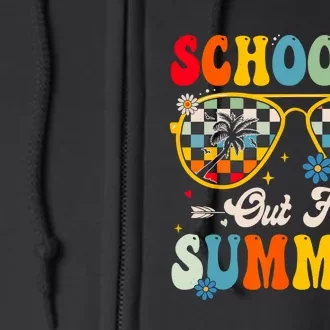 Retro Last Day Of Schools Out For Summer Teacher Boy Girl Full Zip Hoodie