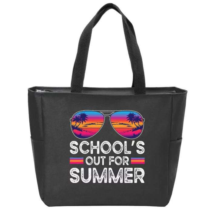 Retro Last Day of School's Out For Summer Teacher Zip Tote Bag