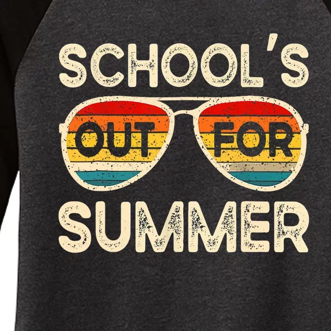 Retro Last Day Of School Schools Out For Summer Teacher Women's Tri-Blend 3/4-Sleeve Raglan Shirt