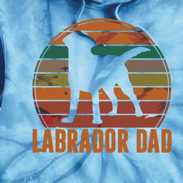 Retro Labrador Dad Gift Dog Daddy Golden Black Lab Father Tie Dye Hoodie