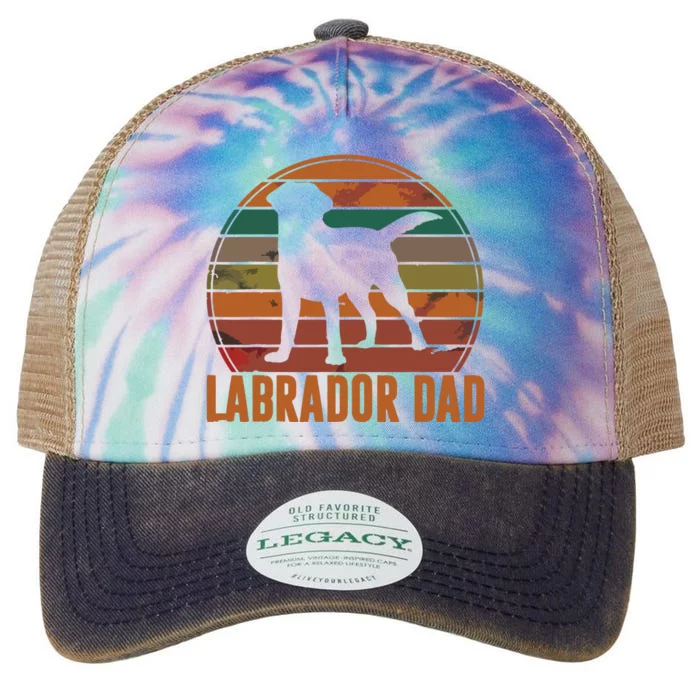 Retro Labrador Dad Gift Dog Daddy Golden Black Lab Father Legacy Tie Dye Trucker Hat