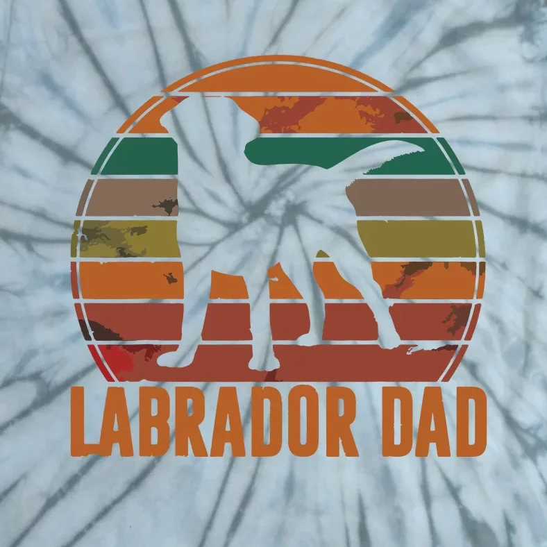 Retro Labrador Dad Gift Dog Daddy Golden Black Lab Father Tie-Dye T-Shirt