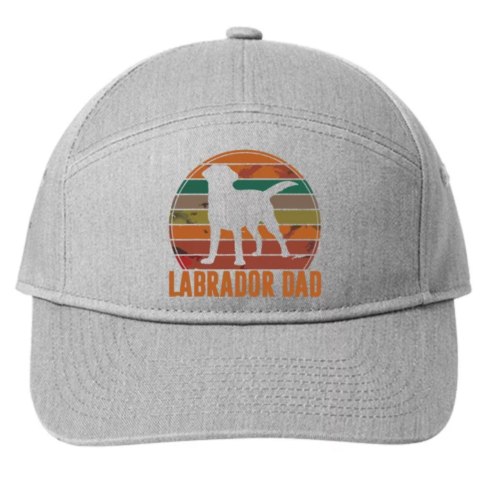 Retro Labrador Dad Gift Dog Daddy Golden Black Lab Father 7-Panel Snapback Hat